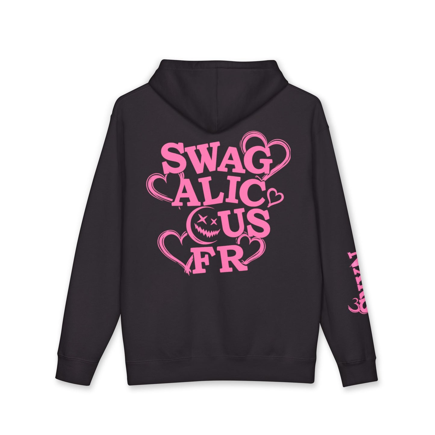 Hoodie - Swagalicious Pink Heart Graphic Hooded Sweatshirt