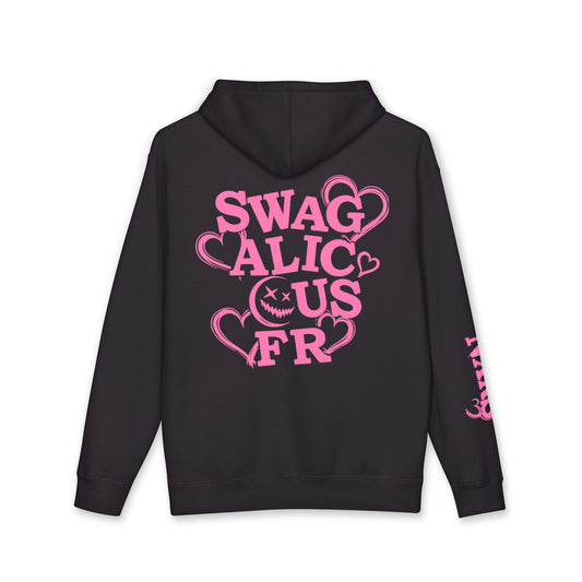 Hoodie - Swagalicious Pink Heart Graphic Hooded Sweatshirt