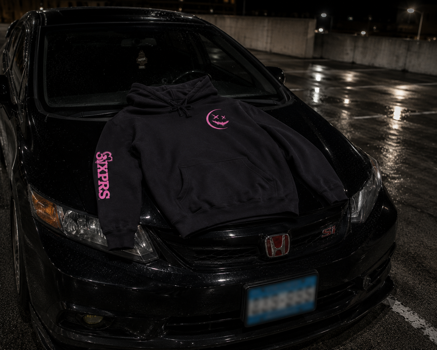 Hoodie - Swagalicious Pink Heart Graphic Hooded Sweatshirt